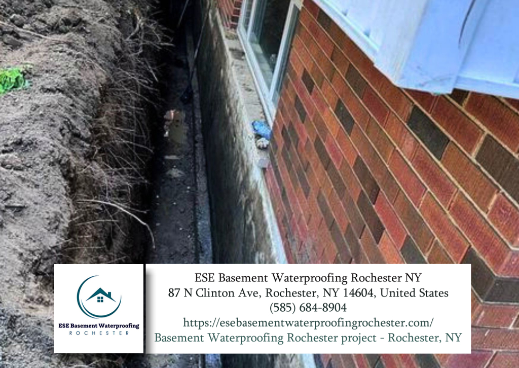 ESE Basement Waterproofing Rochester NY work photo