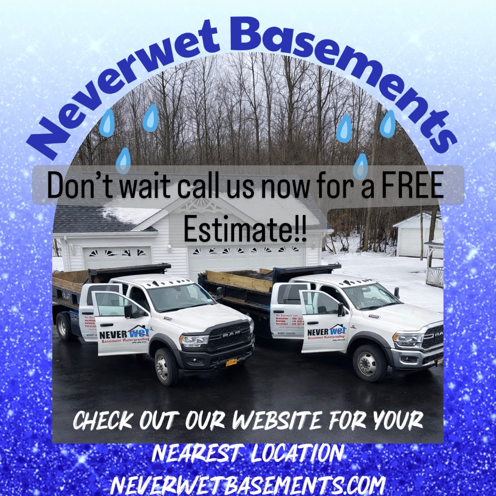 Neverwet Basement Waterproofing work photo