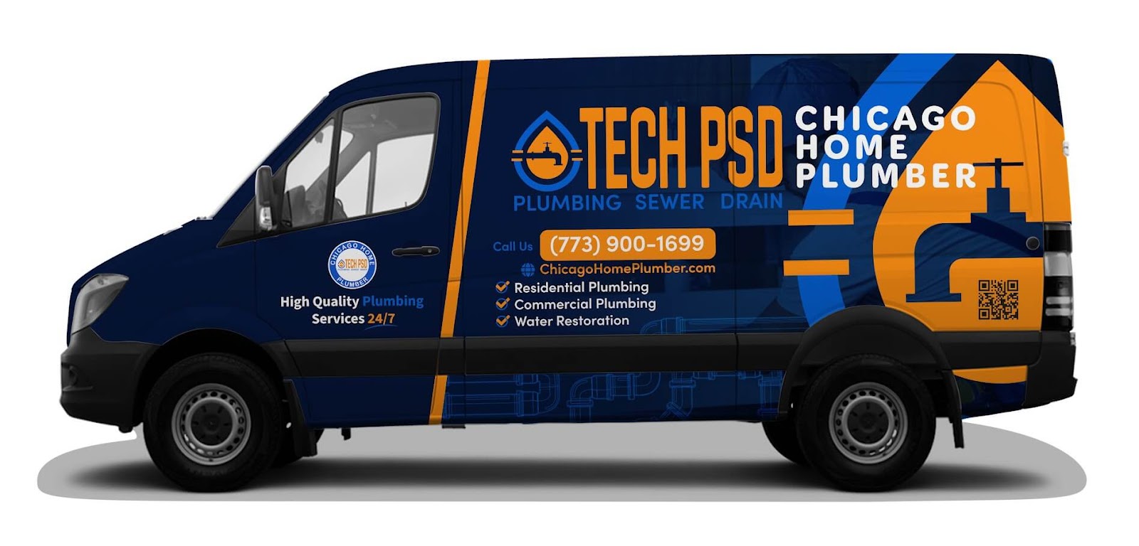 Chicago Home Plumber Tech PSD work photo