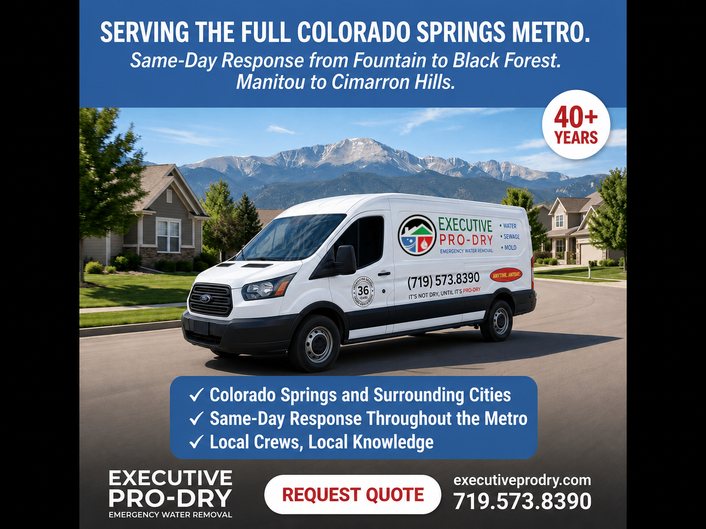 Executive Pro-Dry Water, Sewage & Mold Remediation - Colorado Springs, CO work photo